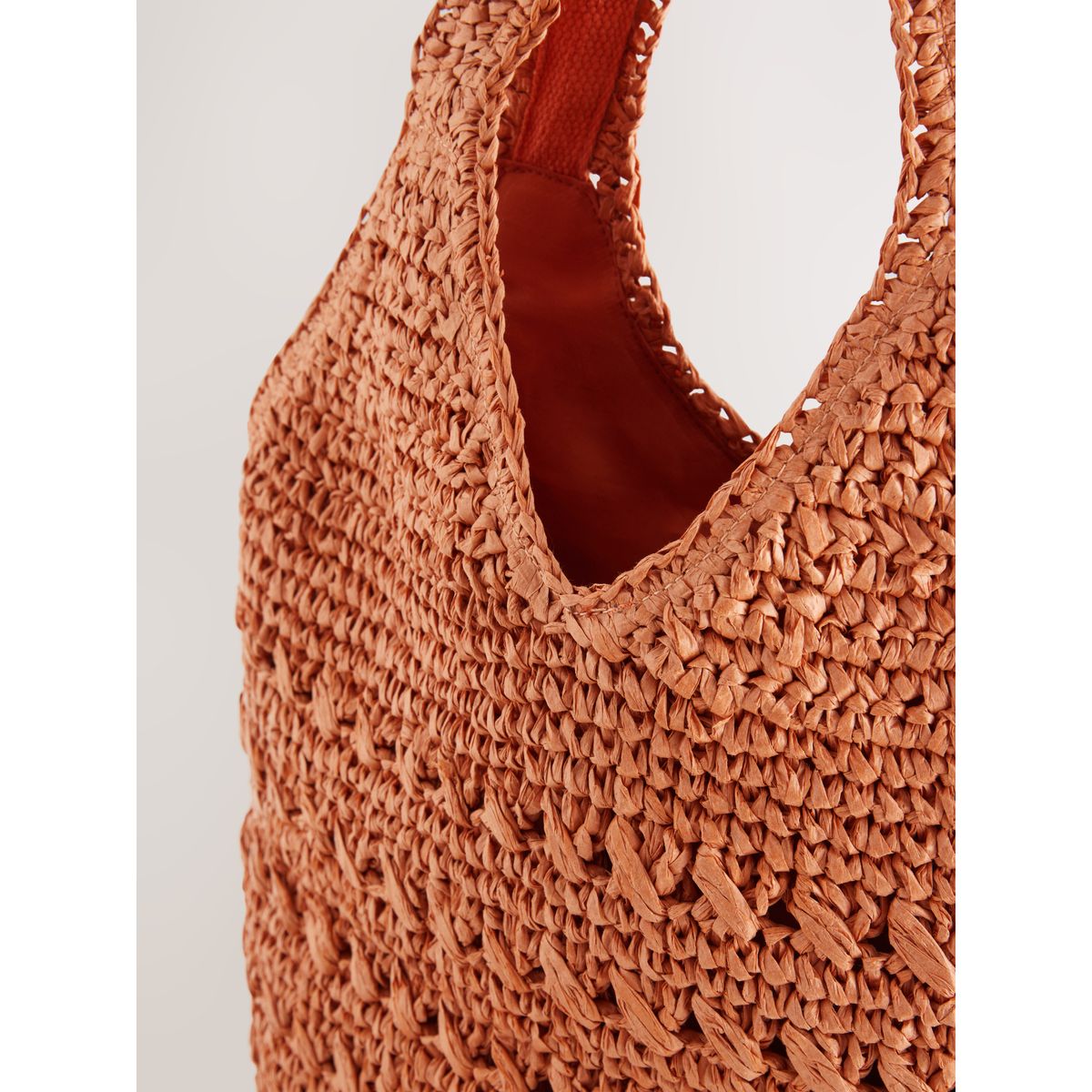 Sac à bandoulière aspect raphia orange brûlé, NEXT