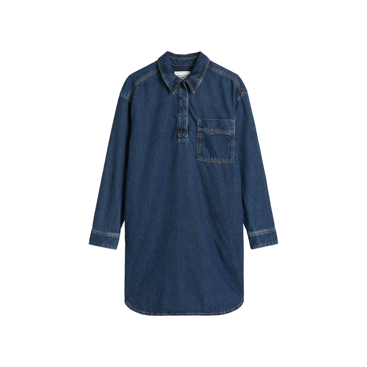 Robe polo en jean oversized en pur coton bio bleu foncé, MARC O’POLO DENIM