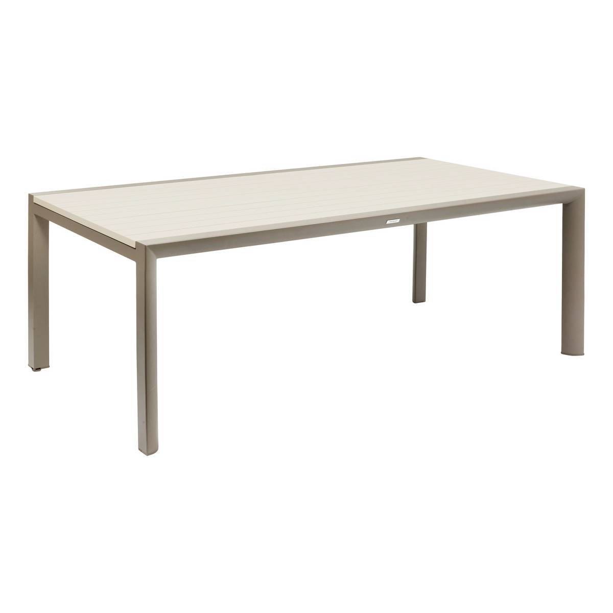 Table de jardin extensible 12 places en aluminium LUZANE argile, HESPERIDE