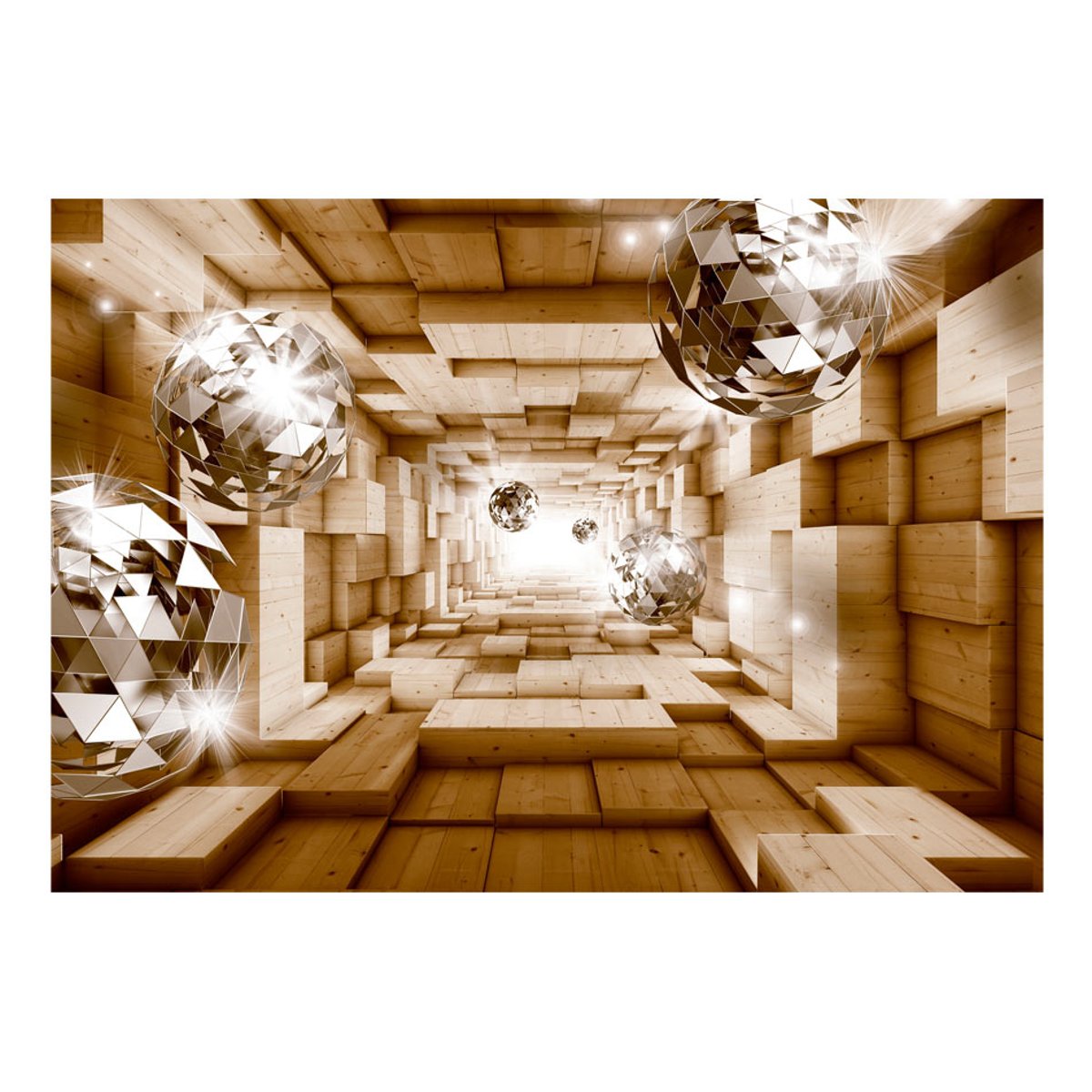 Papier peint intissé panoramique Abstractions The Road To The Light gris / argent, EDEN