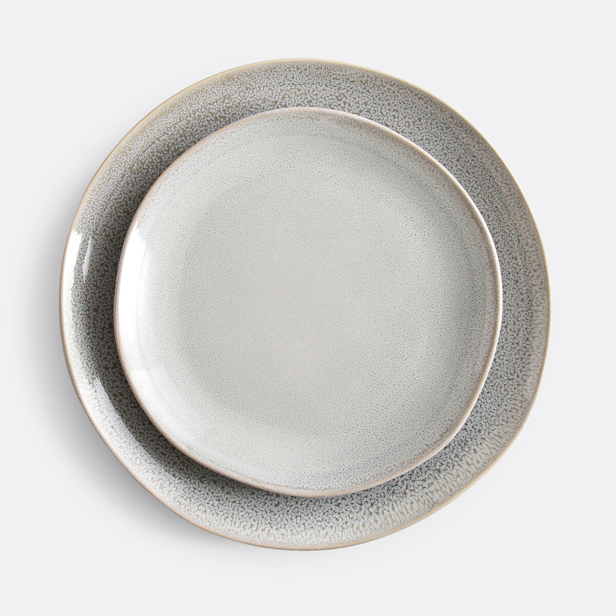 Lot de 4 assiettes à dessert grès, Soul gris clair, LA REDOUTE INTERIEURS