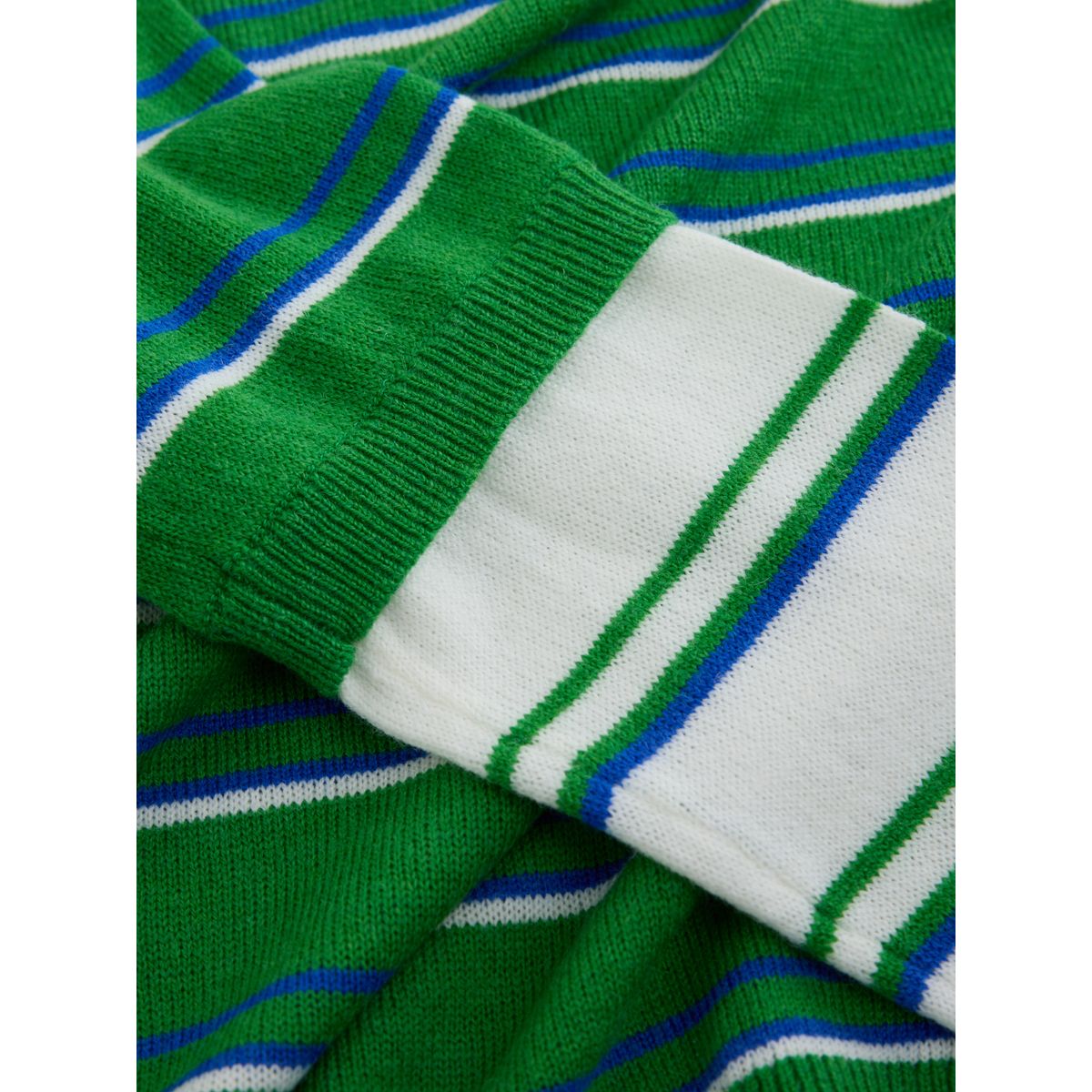 Haut en maille manches longues/superposition rayé vert/blanc, NEXT