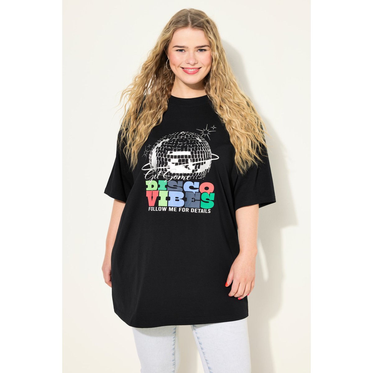 T-shirt oversized à manches courtes et col noir, STUDIO UNTOLD