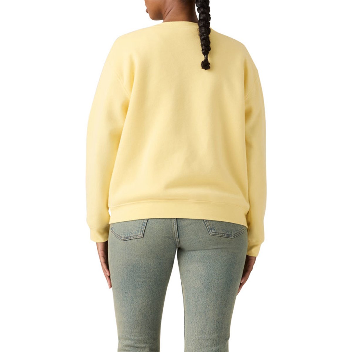 Pull jaune à coupe droite pourvu d'un col rond et de manches longues jaune, LEVI'S