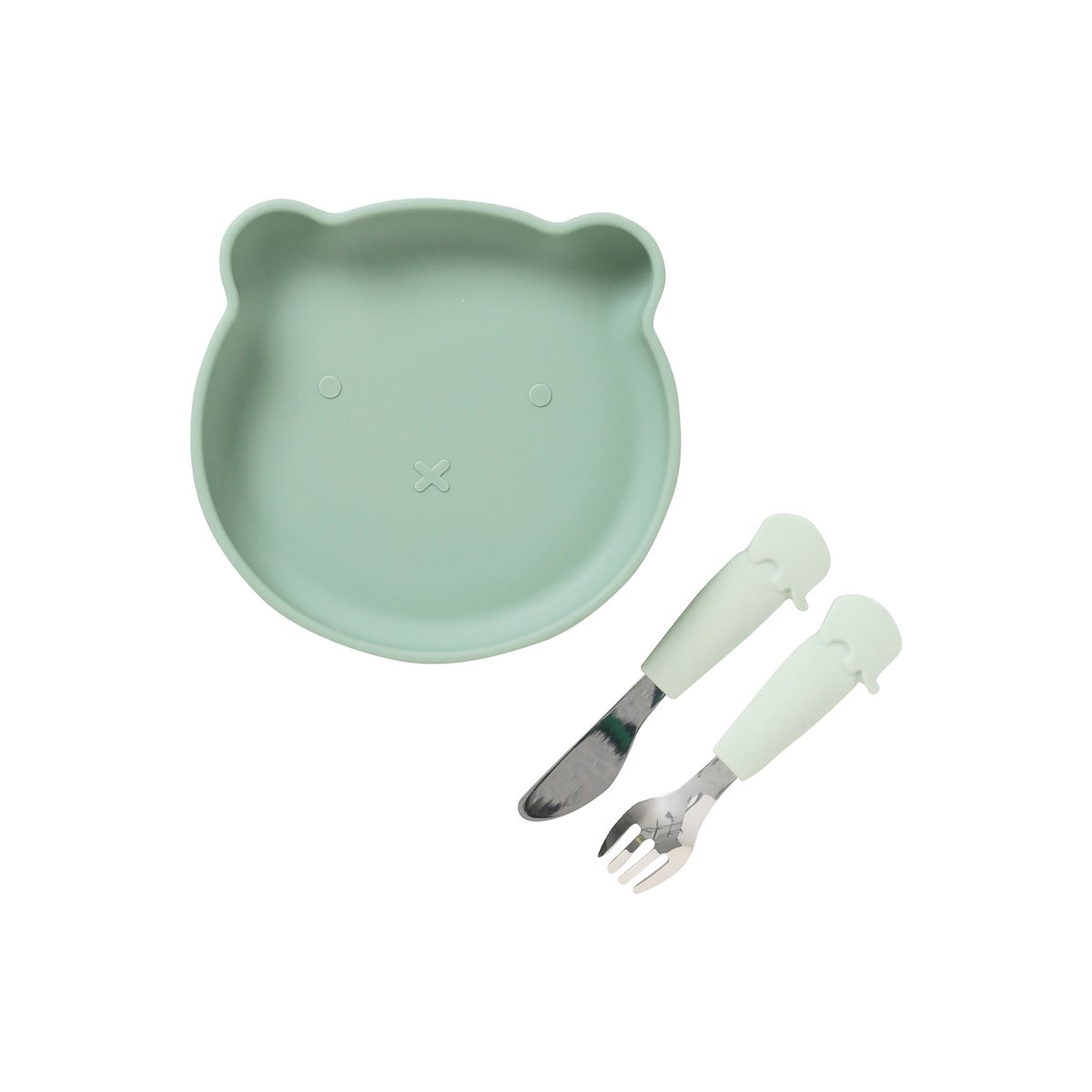 Coffret repas en silicone Ours caramel, VERTBAUDET