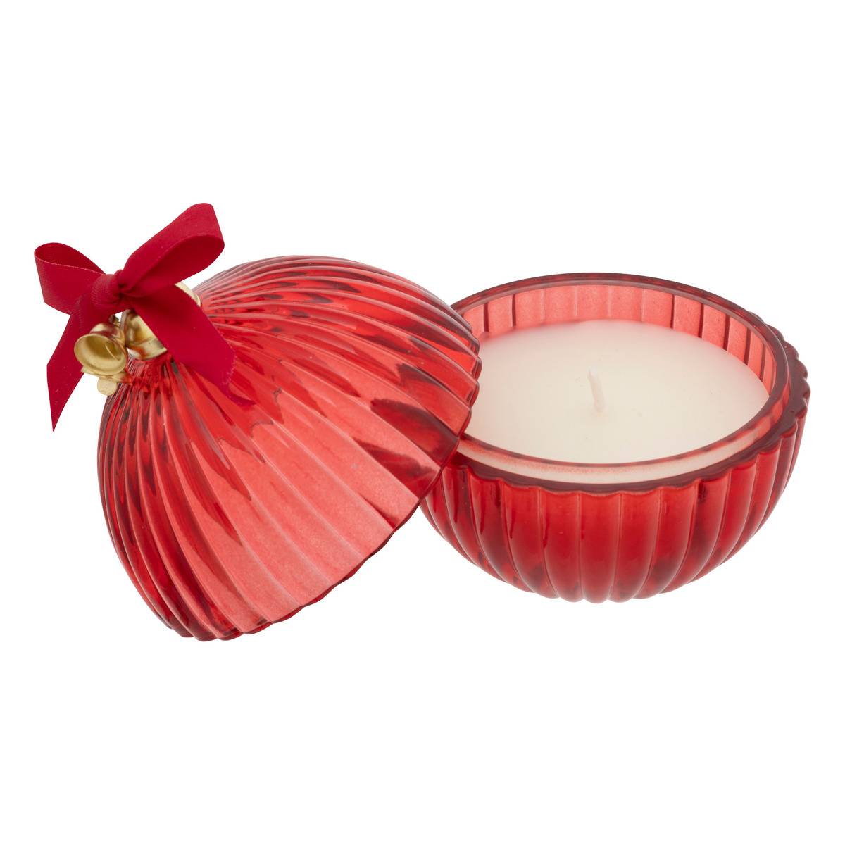 Bougie parfumée boule de Noël de Noël 50 g blanc, FEERIC LIGHTS & CHRISTMAS