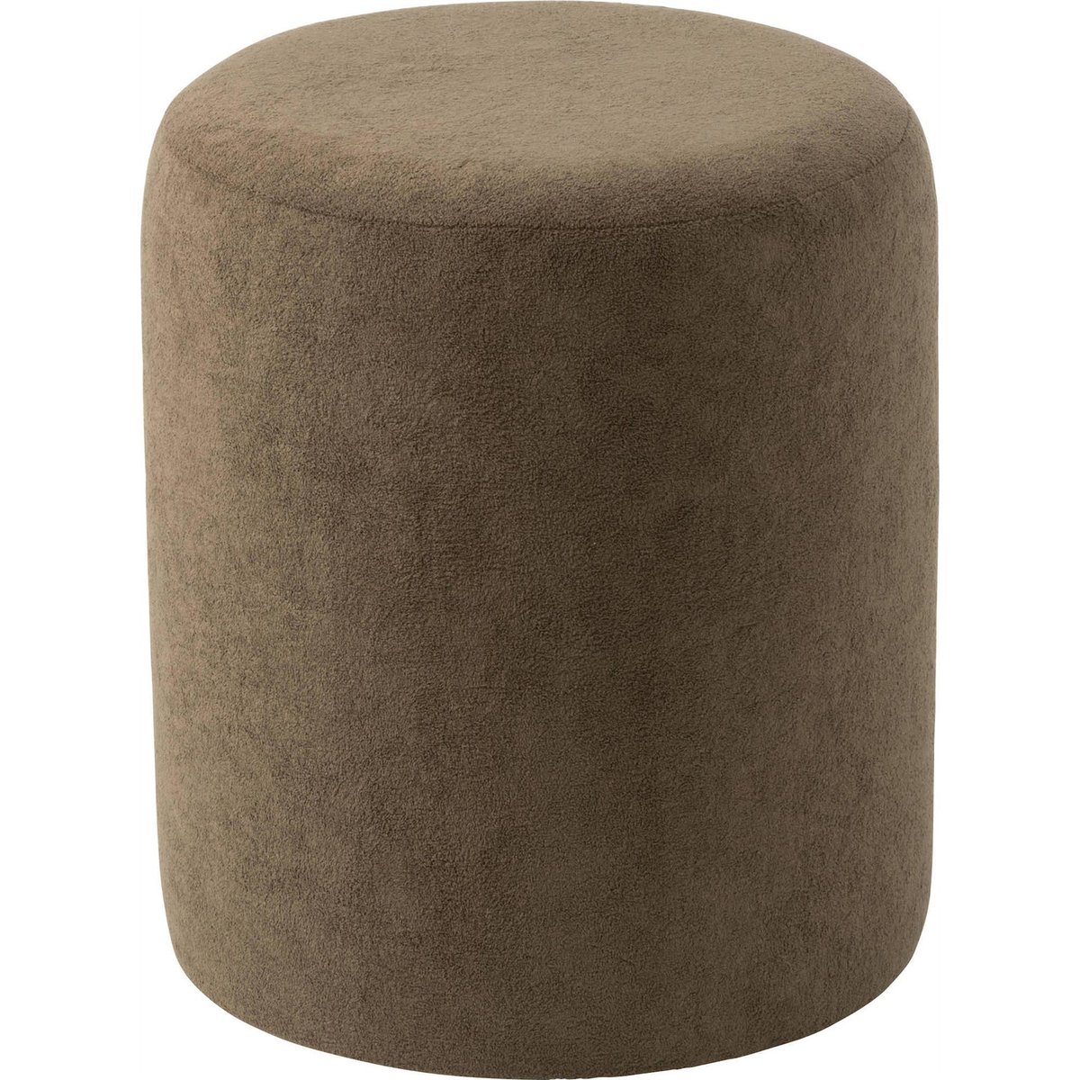 Pouf rond en tissu doux marron, RECOLLECTION