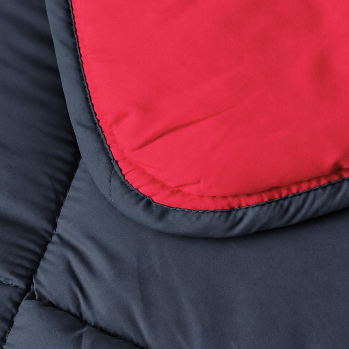 Couette chaude microfibre bicolore 400 gr/m2 rouge, TOISON D OR