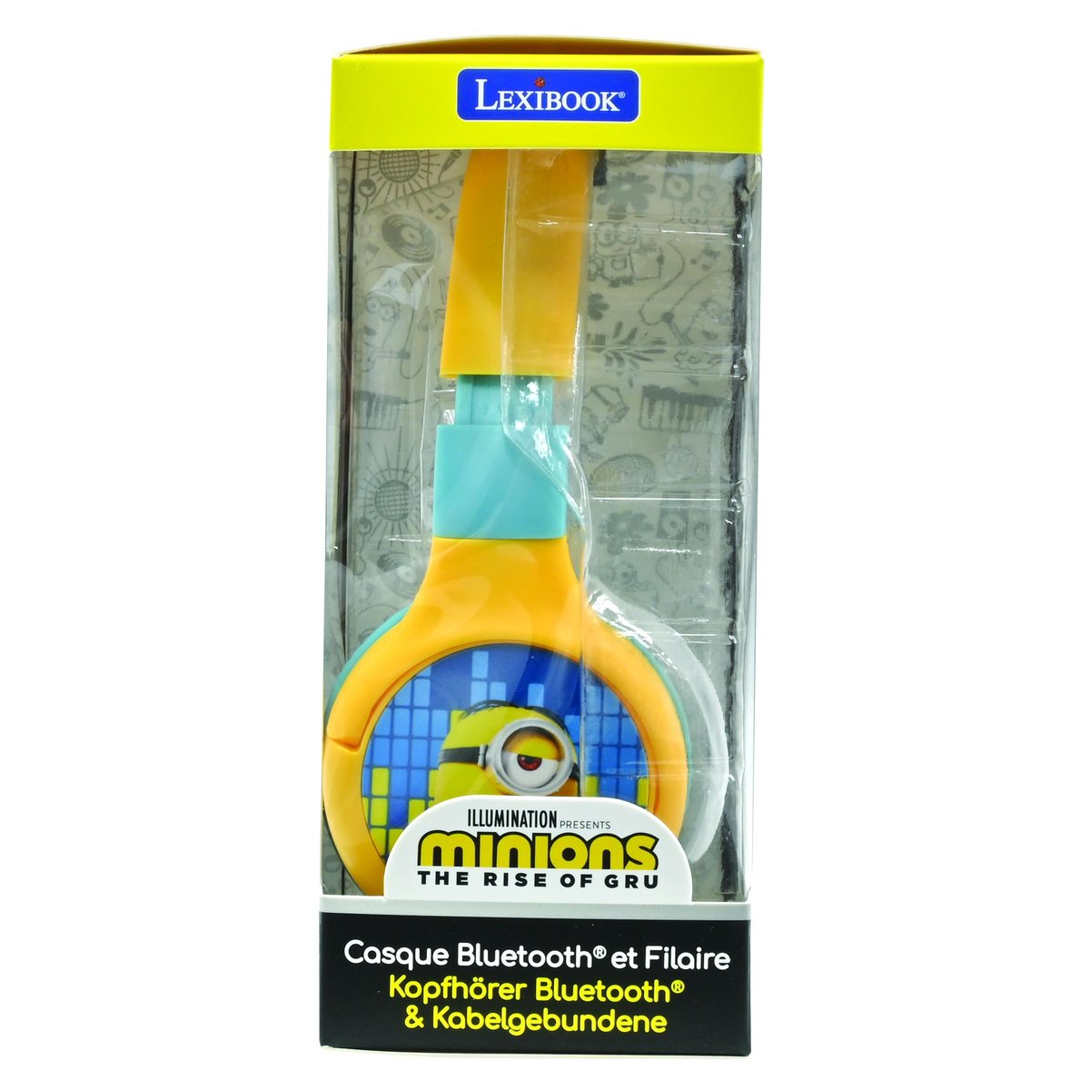 Casque 2 en 1 Bluetooth et Filaire Les Minions jaune, LEXIBOOK