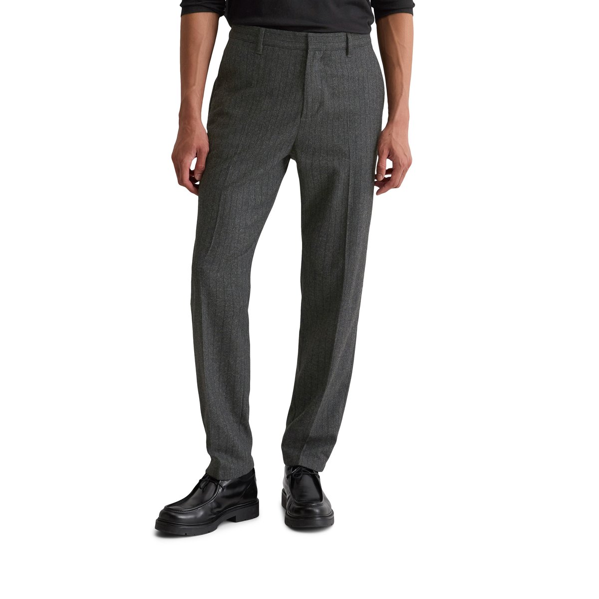 Pantalon modèle Belsbo relaxed en laine Tech douce noir, MARC O'POLO