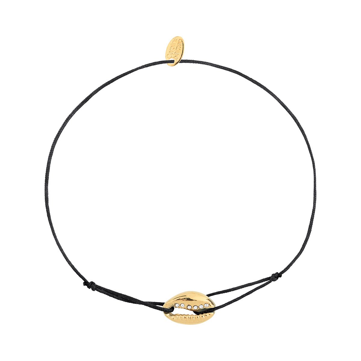 Bracelet cordon cauri noir blanc, CAROLINE NAJMAN