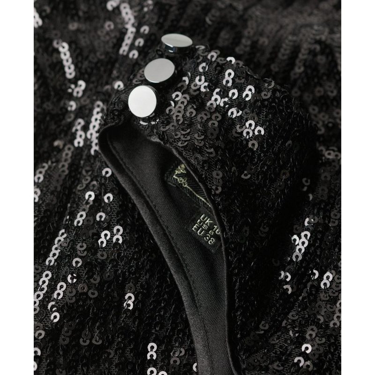 Haut dos nu à sequins et col bénitier noir à sequins angulaires, SUPERDRY