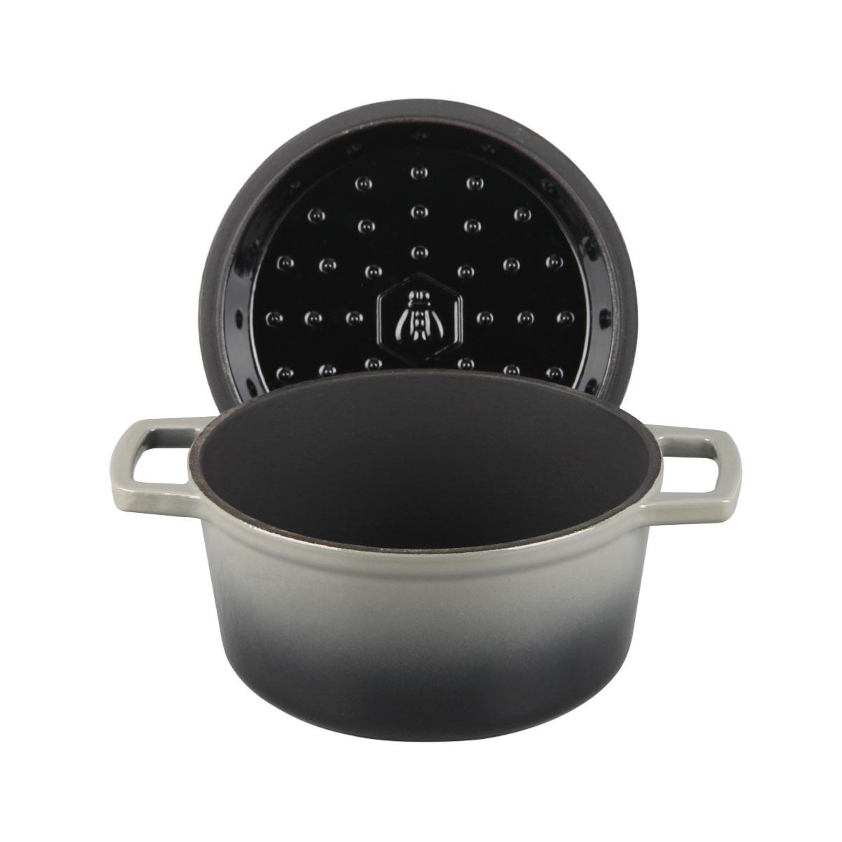 Cocotte en fonte ronde 20cm - "Masseiron Ardoise" couleur unique, LAGUIOLE CUISSON