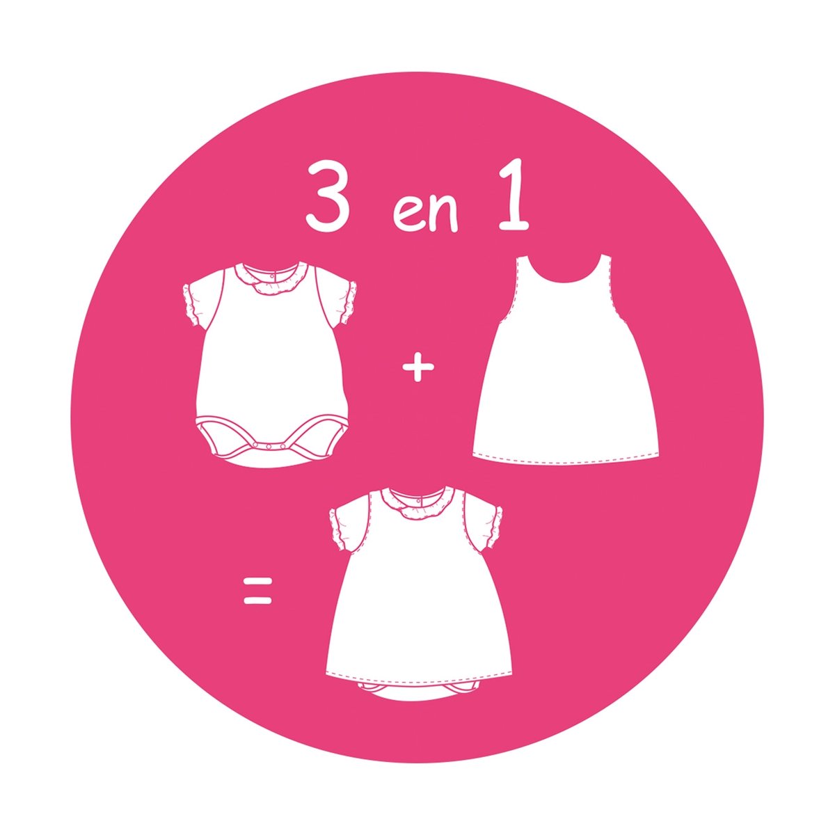 Robe + body rose rose, SUCRE D'ORGE