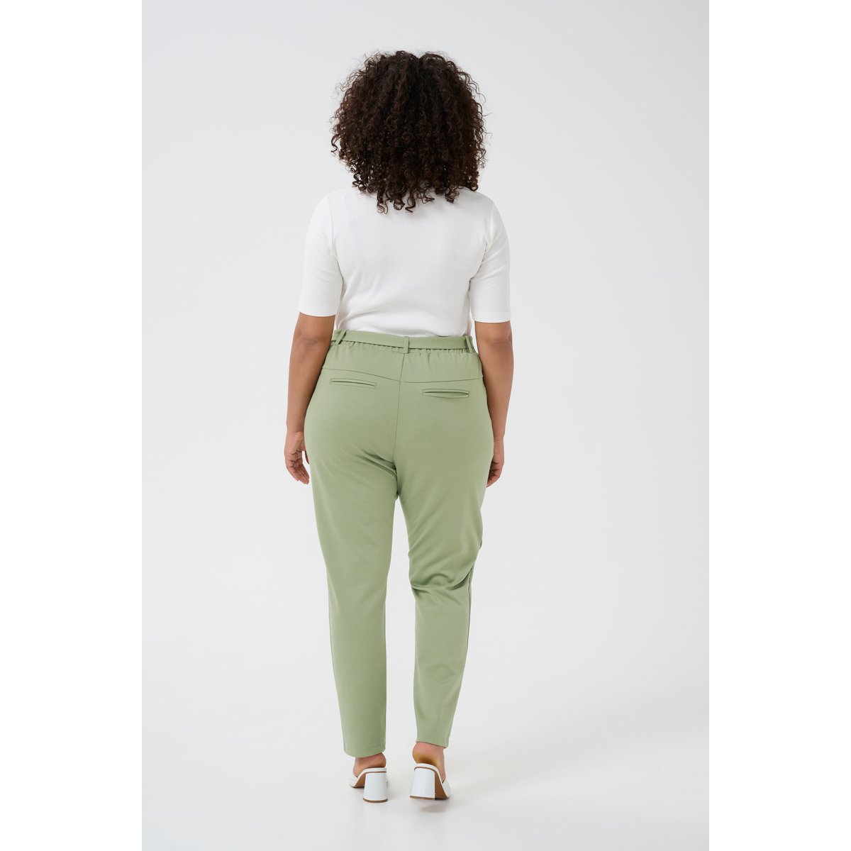 Pantalon Tricoté vert oil green, KAFFE CURVE