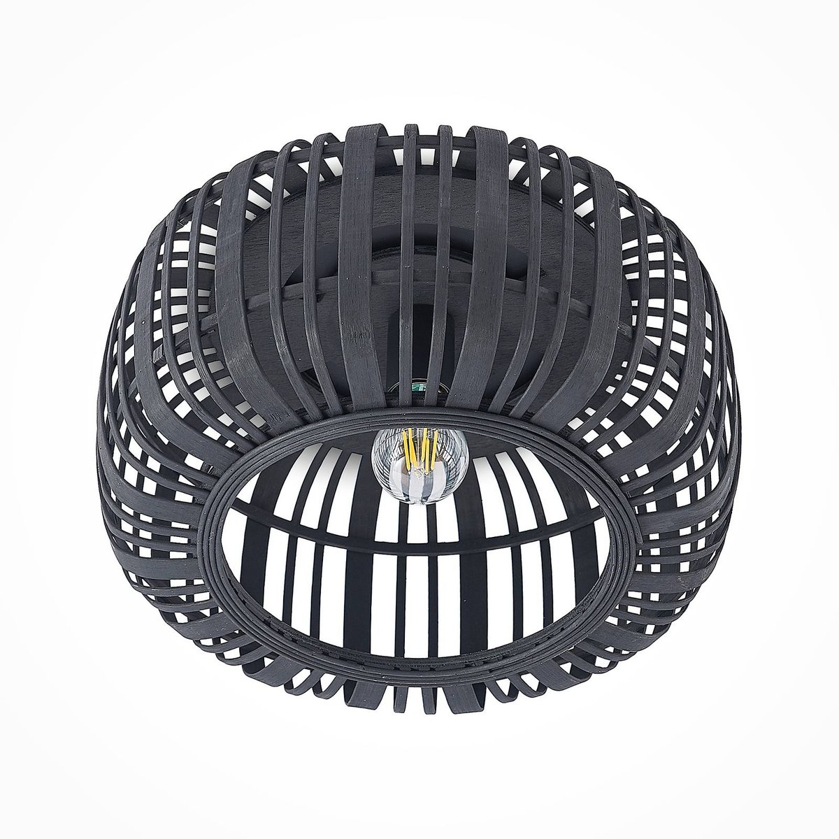 Plafonnier en bois traditionnel, Canyana noir, LINDBY