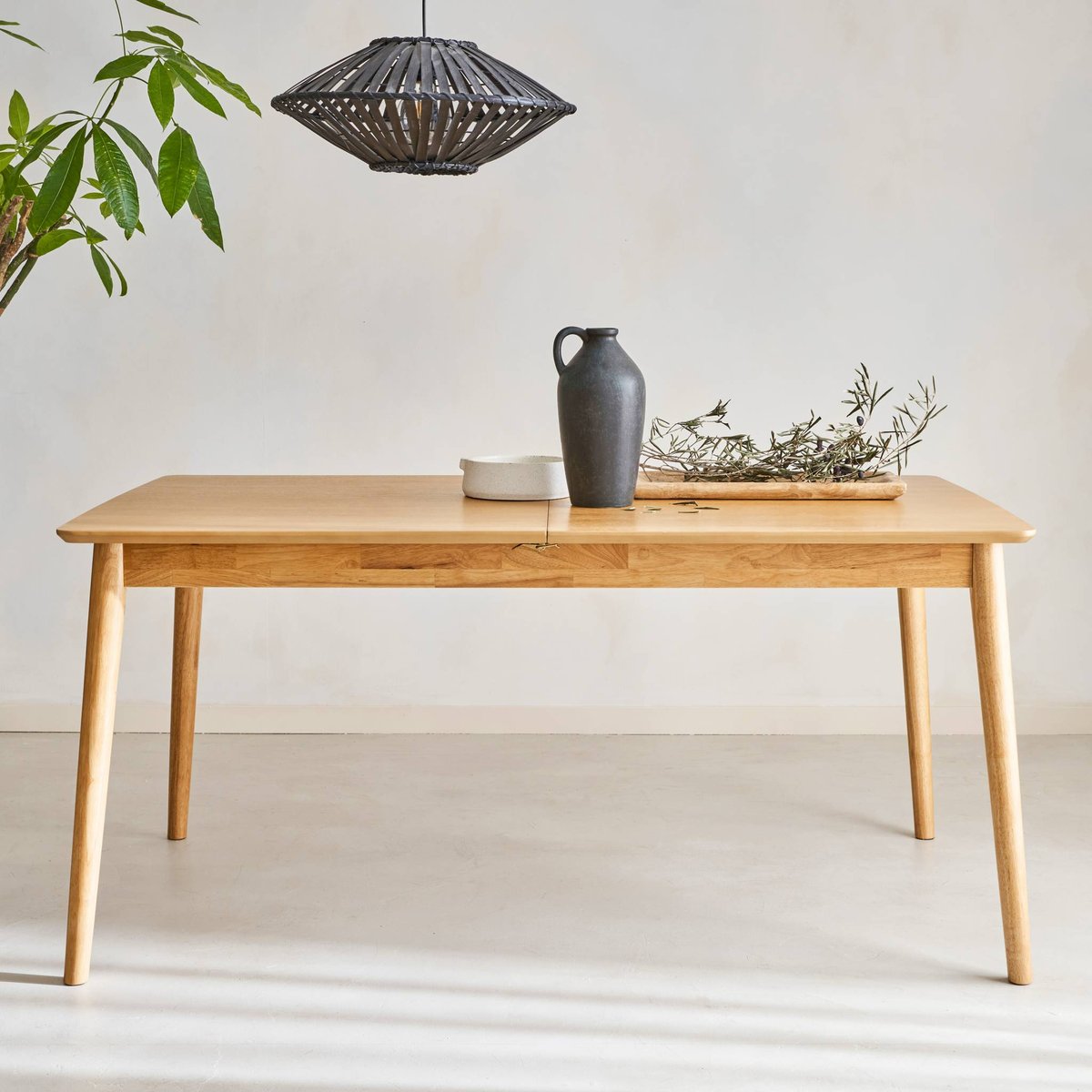 Table à manger extensible Lina 6 à 8 places naturel, SWEEEK