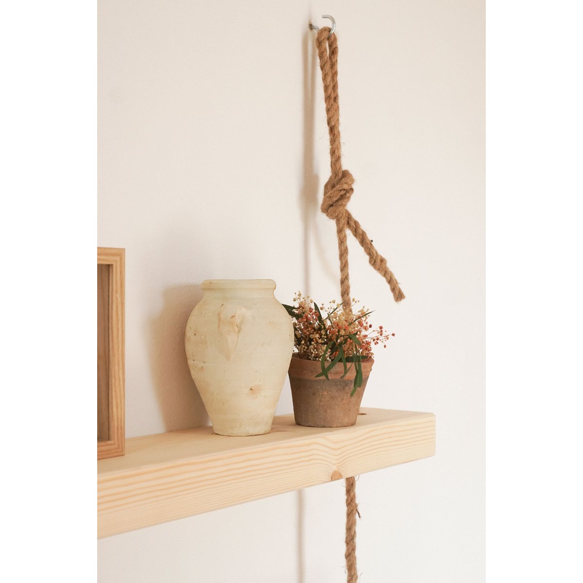 Étagère murale en bois massif olive 3 étagères 100 cm - MAKEMBA olivier, HANNUN