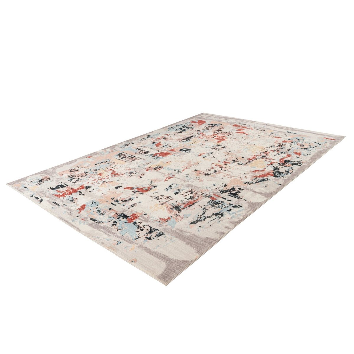 Tapis rectangulaire fait main, PIEMONT multicolore, RECOLLECTION