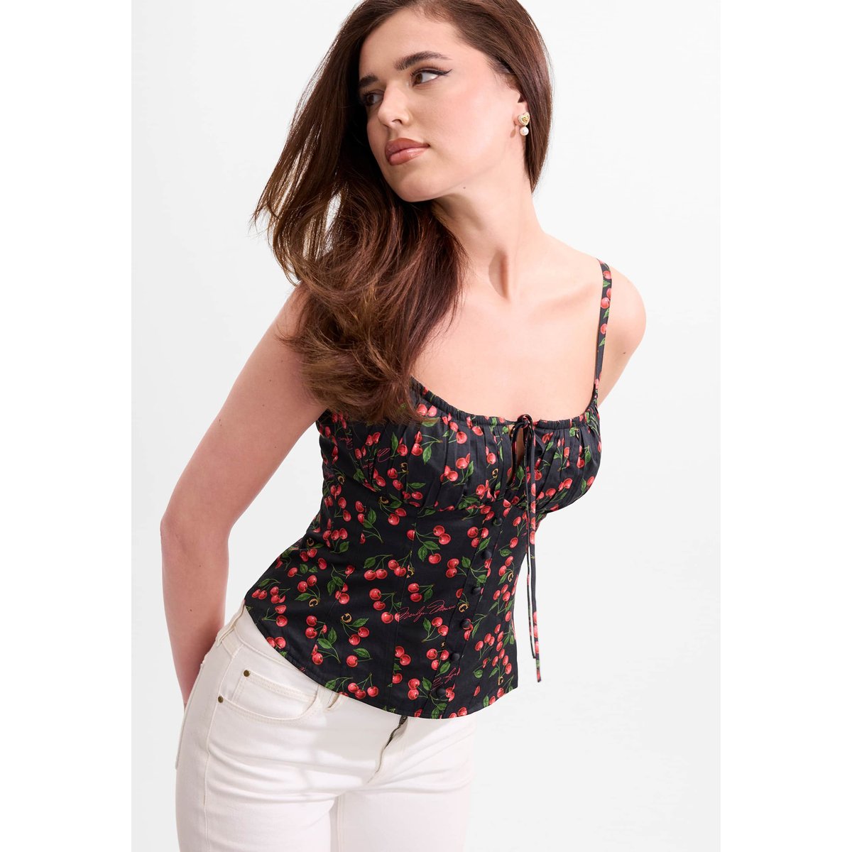Top Corset Imprimé noir multi, GUESS