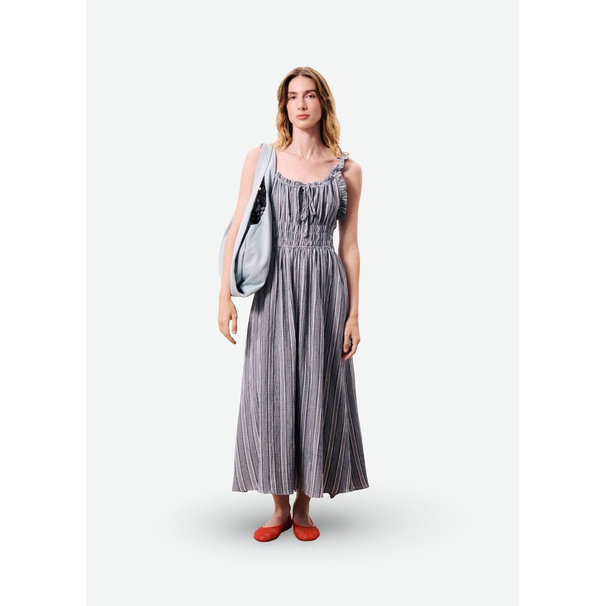 Robe en coton OBEA bleu jean, FRNCH