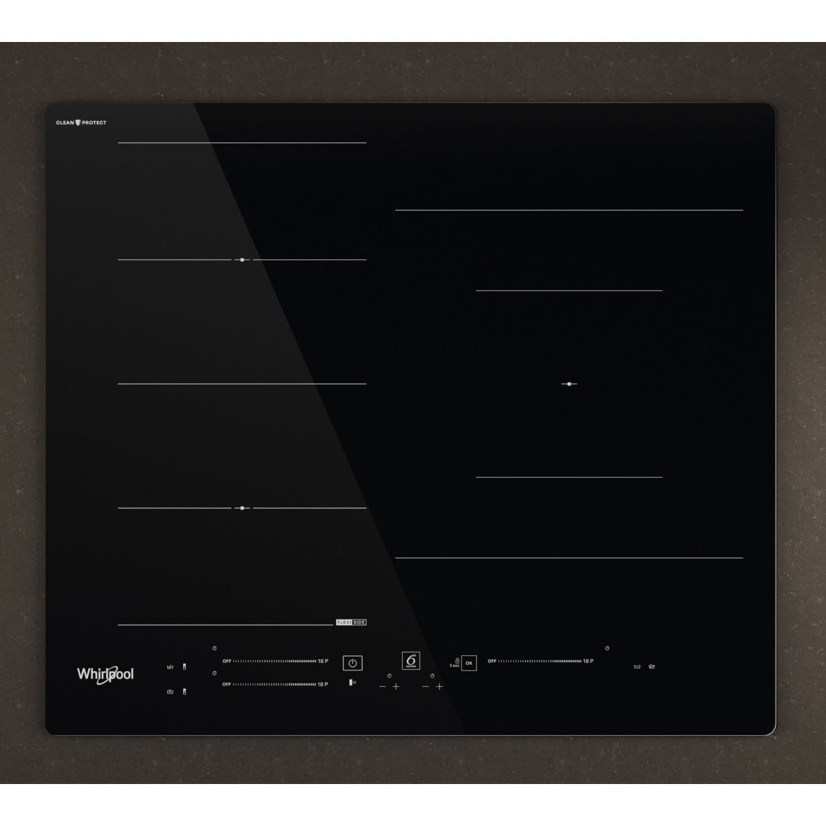 Plaque induction WFS9860CPNE CleanProtect couleur unique, WHIRLPOOL