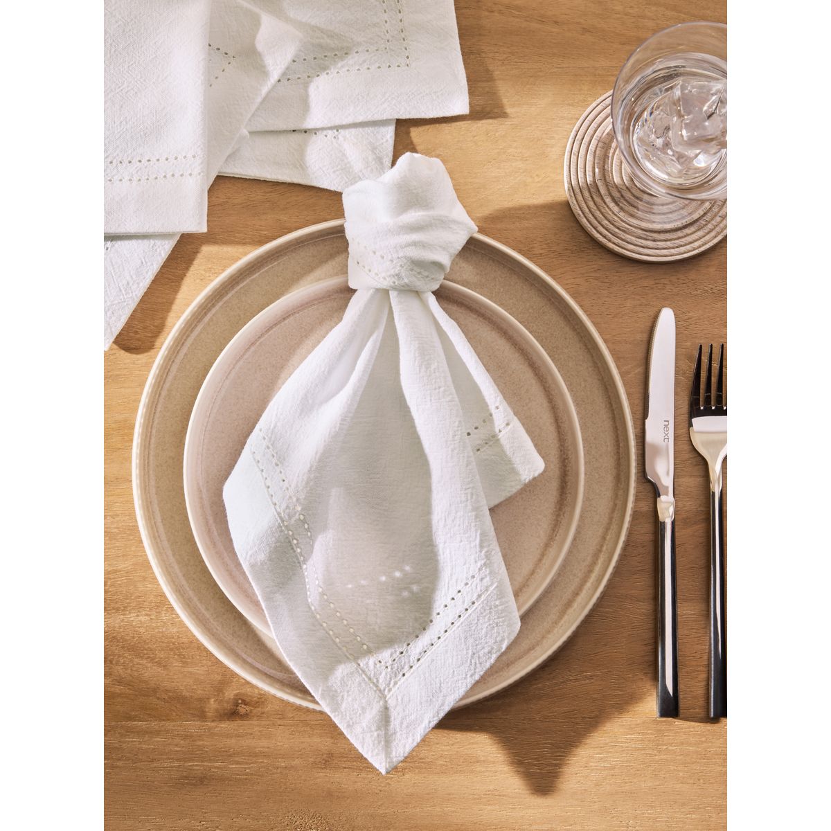 Linge de table en coton délavé blanc, NEXT
