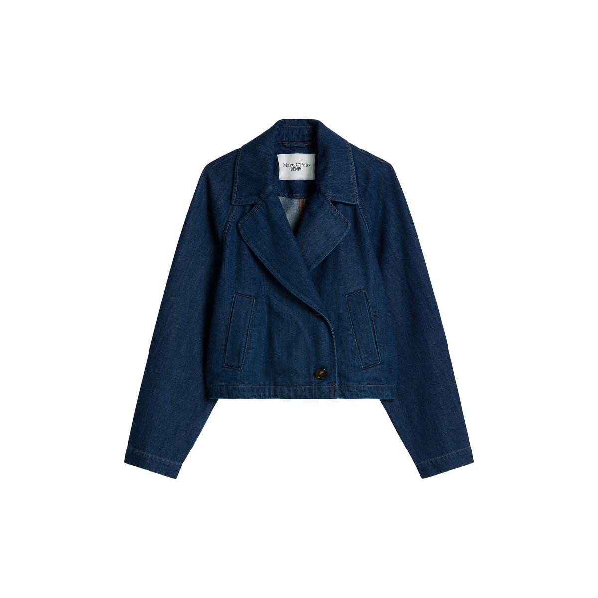 Veste trench courte réalisé avec Orange Fiber bleu, MARC O’POLO DENIM