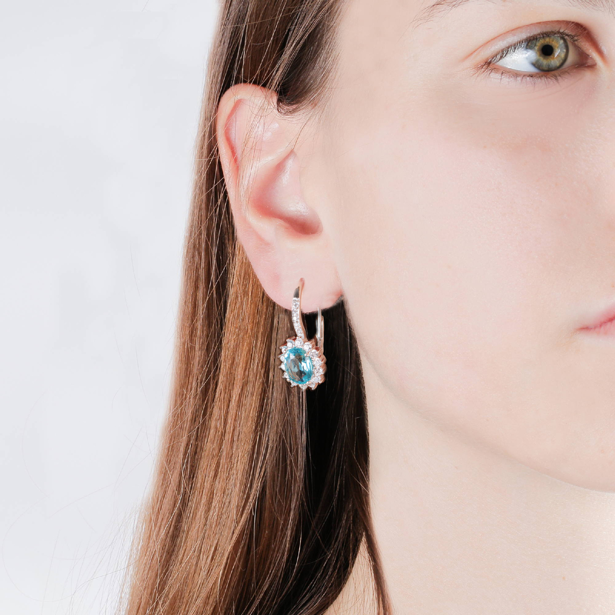 Boucles d'oreilles en argent 925 PRINCESS bleu clair, BLUESPIRIT