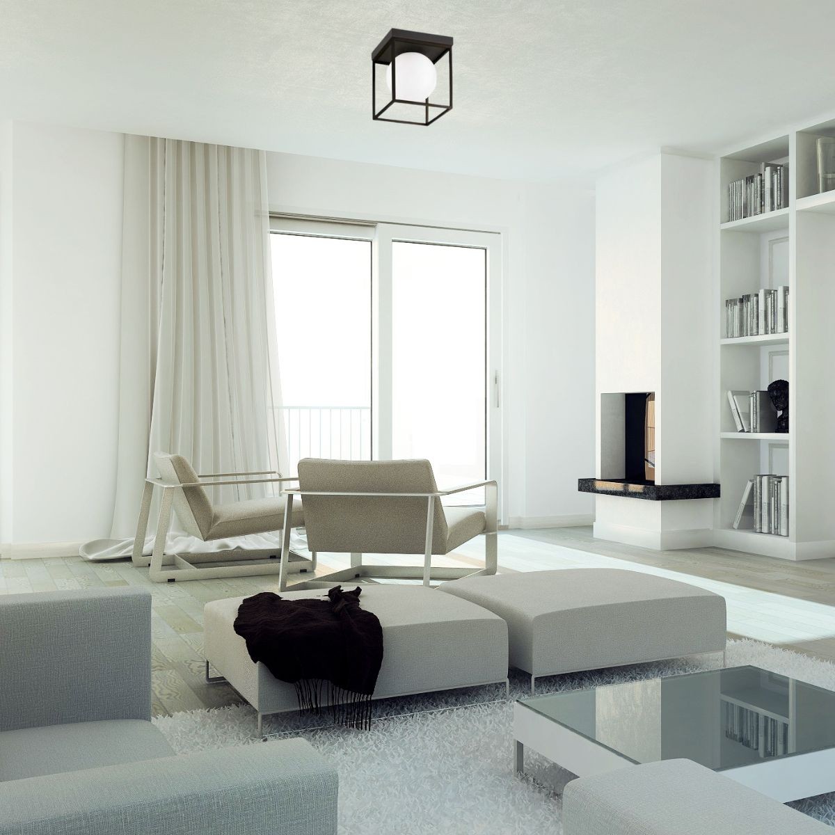 Plafonnier LINGOTTO noir, IDEAL LUX