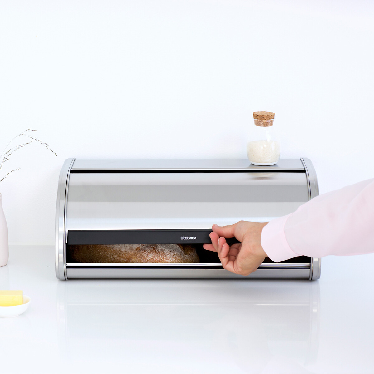 Roll Top Bread Bin steel, BRABANTIA