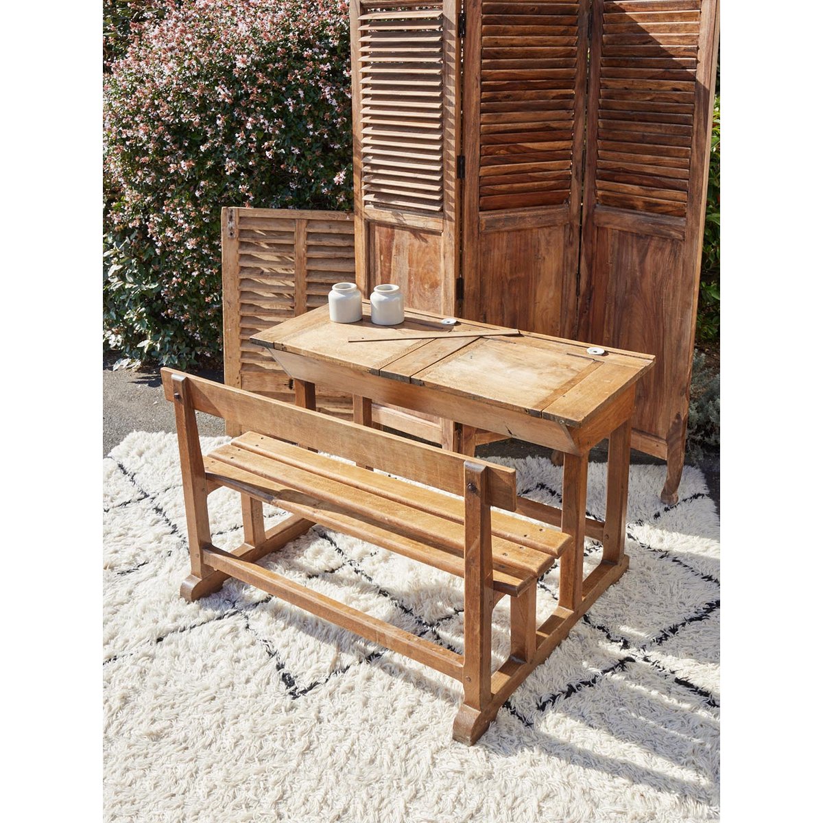 Bureau d'écolier vintage Edouard N°1073 - Bon état bois foncé, DEBONGOUT