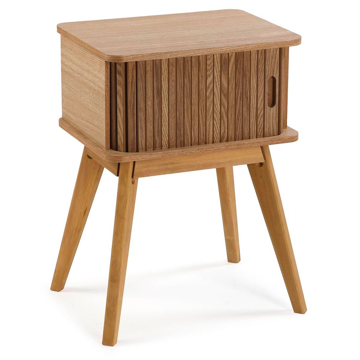 Table de chevet bois porte coulissante 40x30x54cm bois, VERSA