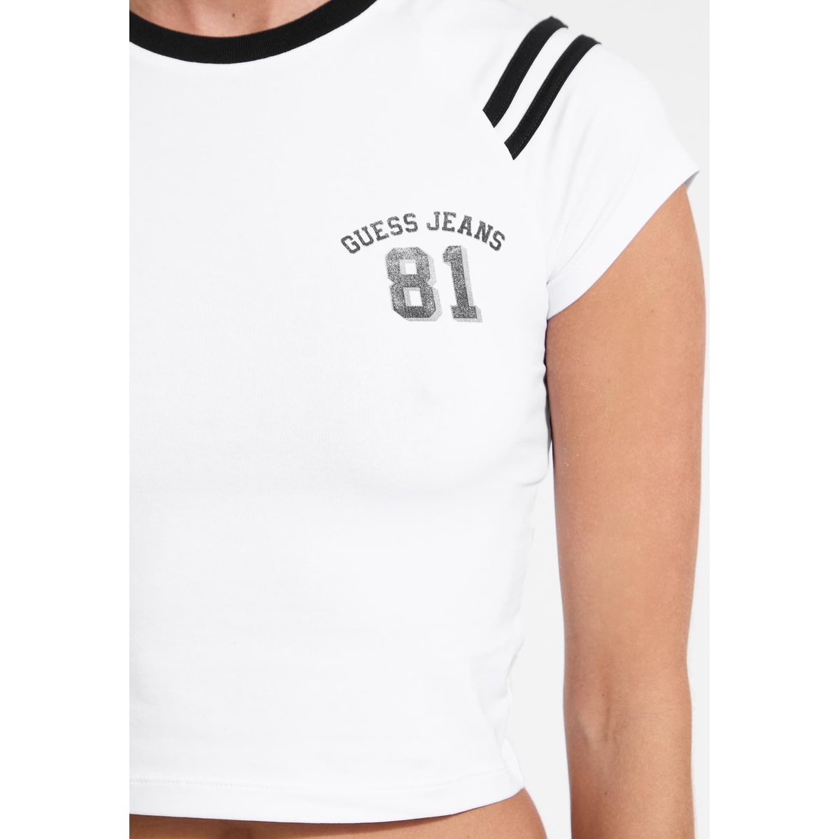 T-Shirt 81 Raglan blanc, GUESS