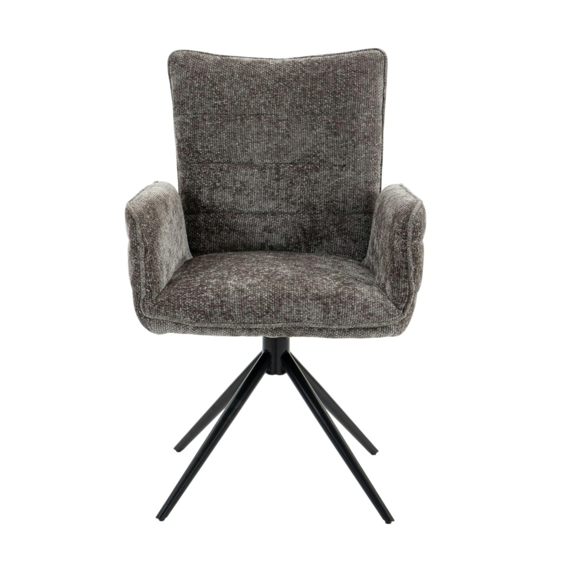 Fauteuil de table en tissu texturé (lot de 2) RIVANO anthracite, PIER IMPORT