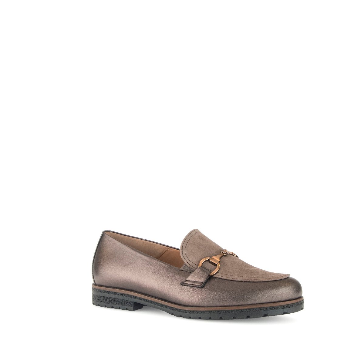 Mocassins en cuir à talon décroché bronze, GABOR