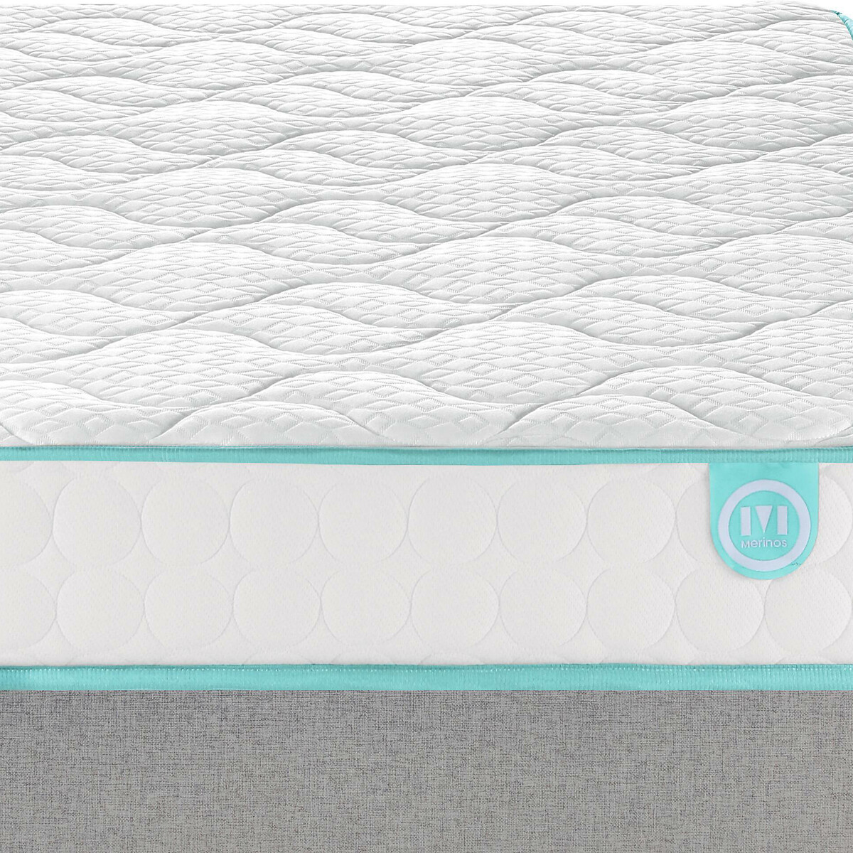 Ens. matelas ressorts + sommier, LE TOUT TENDRE chiné gris clair, MERINOS