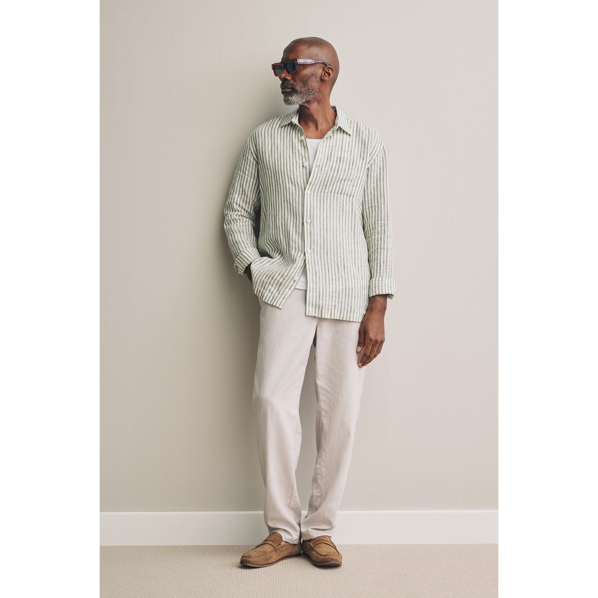 Pantalon doux contenant du lin gris clair, NEXT