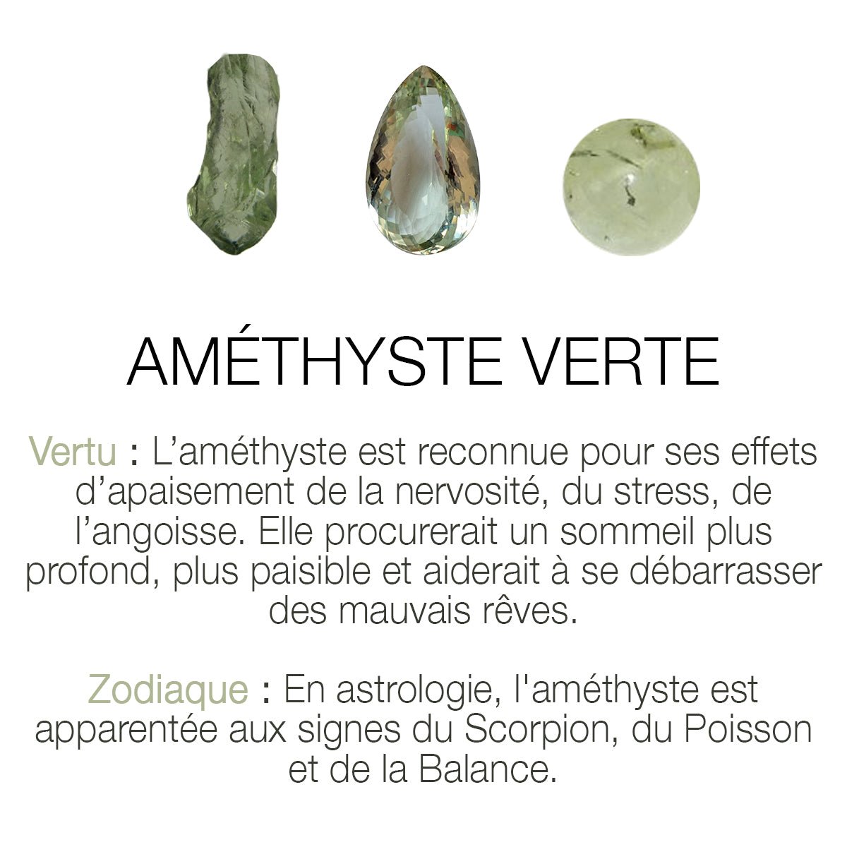 Sautoir moorea amethyste verte vert, CAROLINE NAJMAN