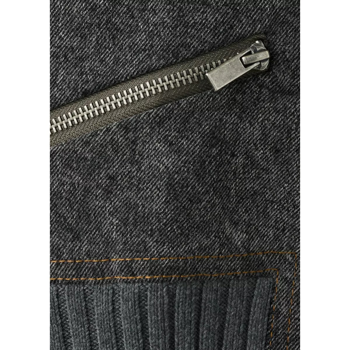 Veste en maille tissu combiné gris anthracite, MANGO