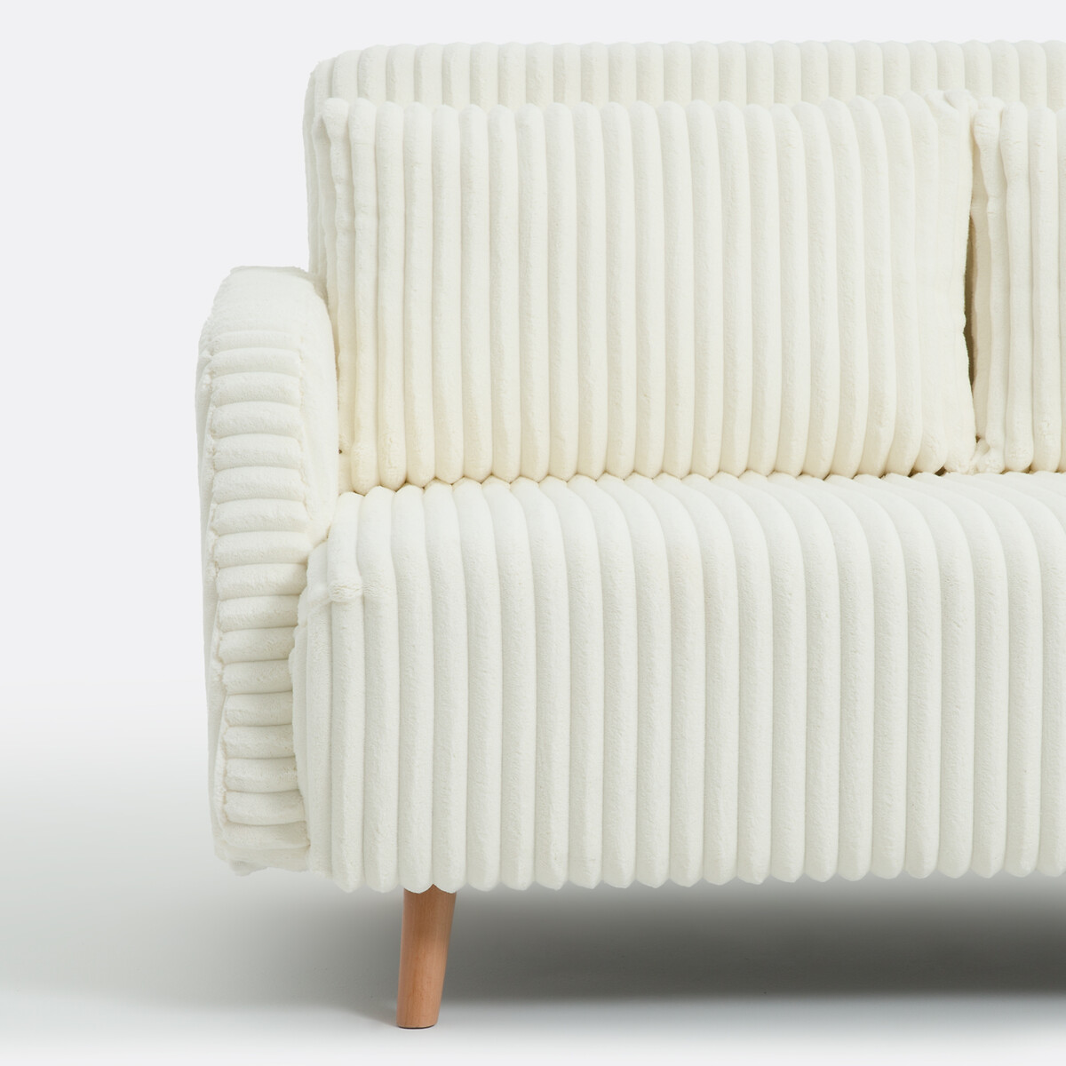 Sofá cama 2 plazas, terciopelo grosgrain, Cosico crudo, LA REDOUTE INTERIEURS