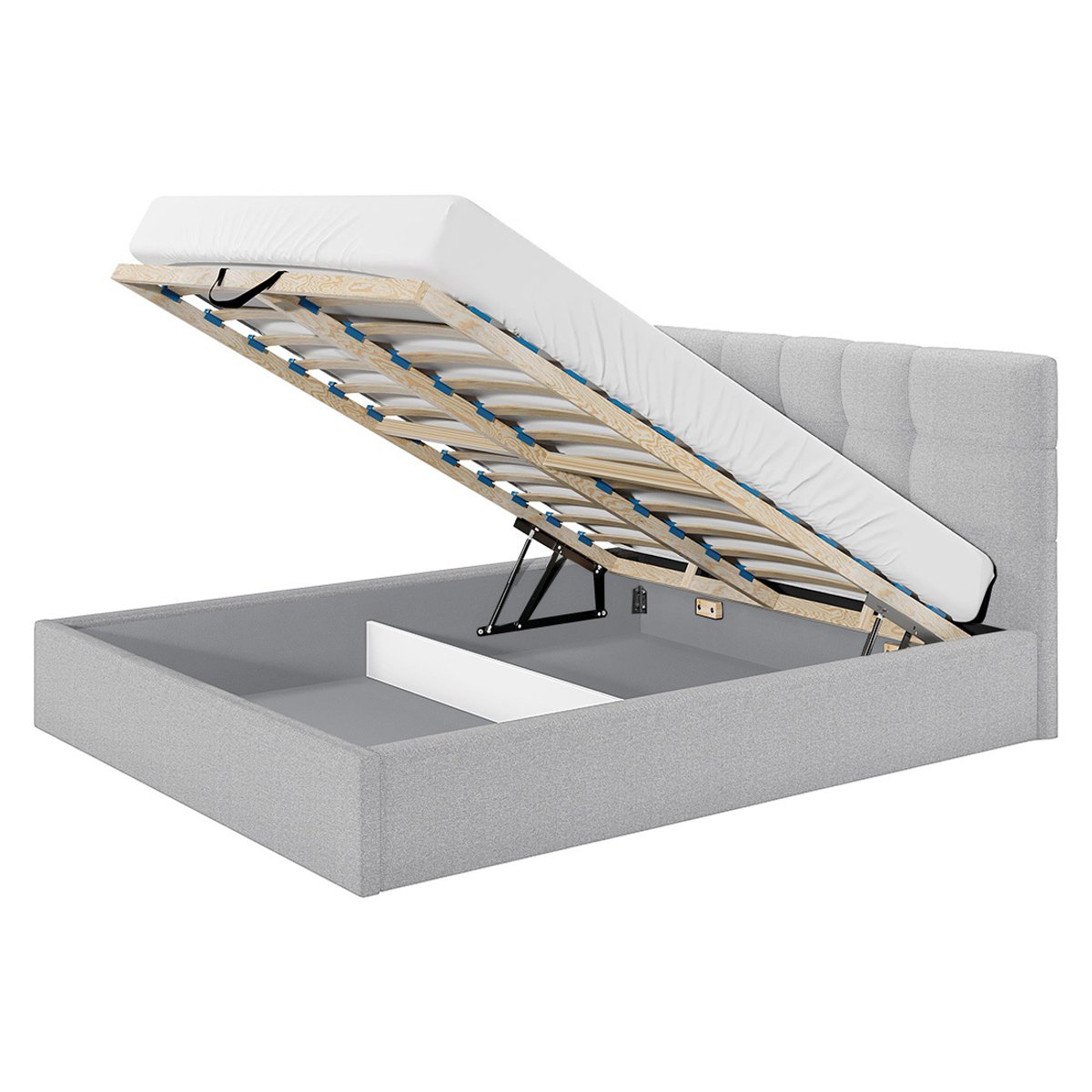 Lit coffre - MAEL gris clair, BEST MOBILIER