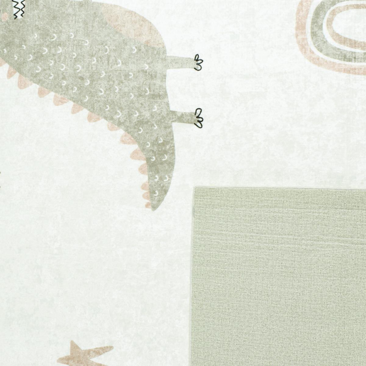 Tapis enfant tissé MONSTRO vert, crème, UN AMOUR DE TAPIS