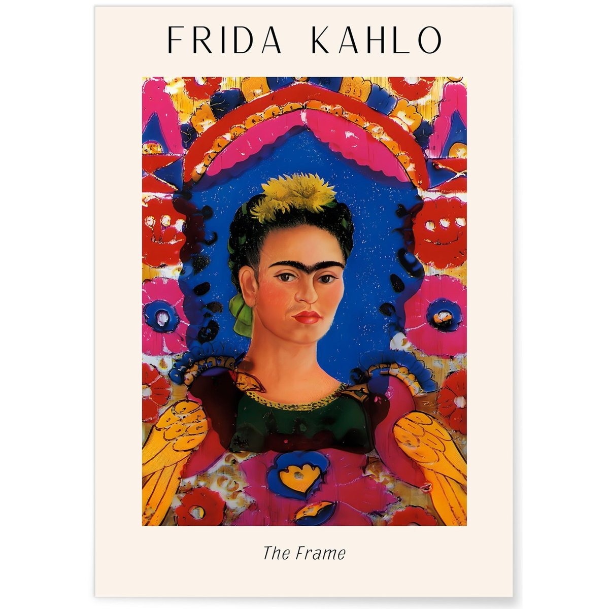 Affiche Frida Kahlo « The Frame » blanc, L'AFFICHERIE