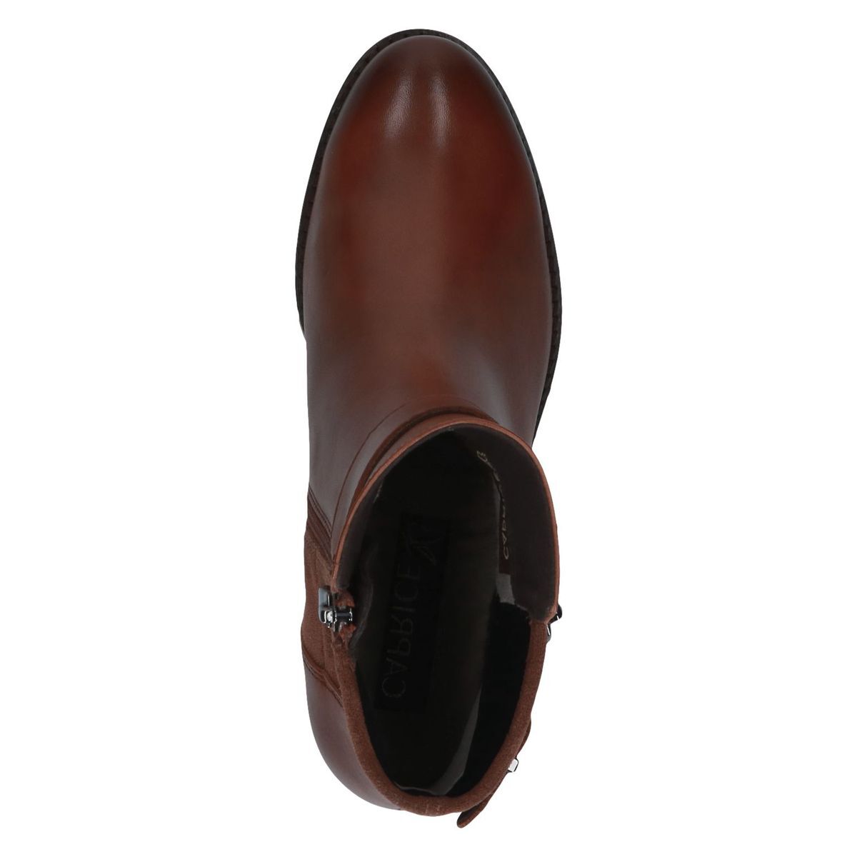 Bottine talon bloc marron chocolat nubuck, CAPRICE