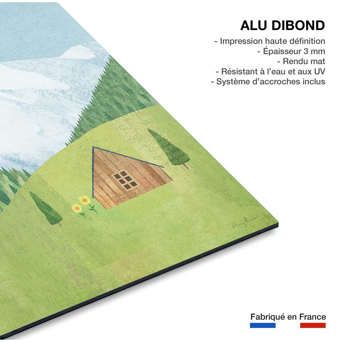 Tableau paysage autriche vintage tableau alu dibond, HEXOA