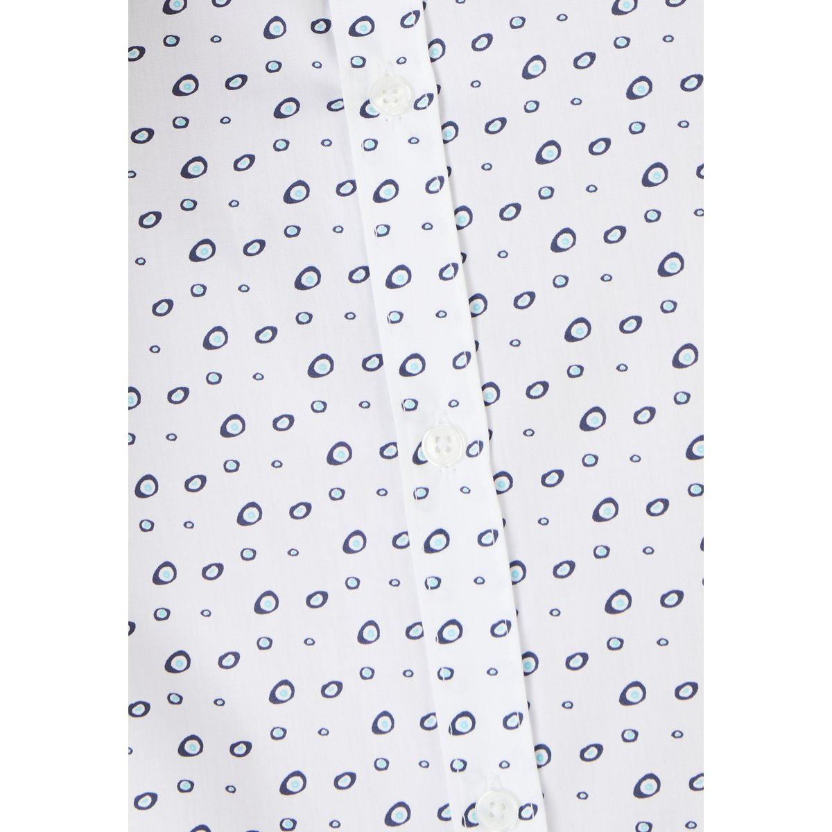 Chemise imprimée en pur coton, manches courtes blanc graphique, DAMART