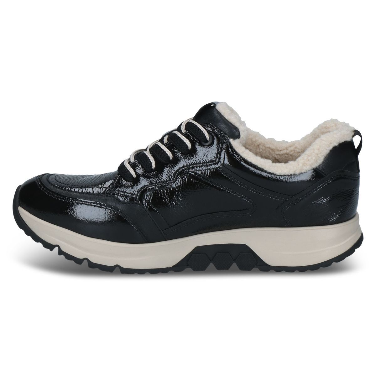 Basket en cuir noir mat, CAPRICE