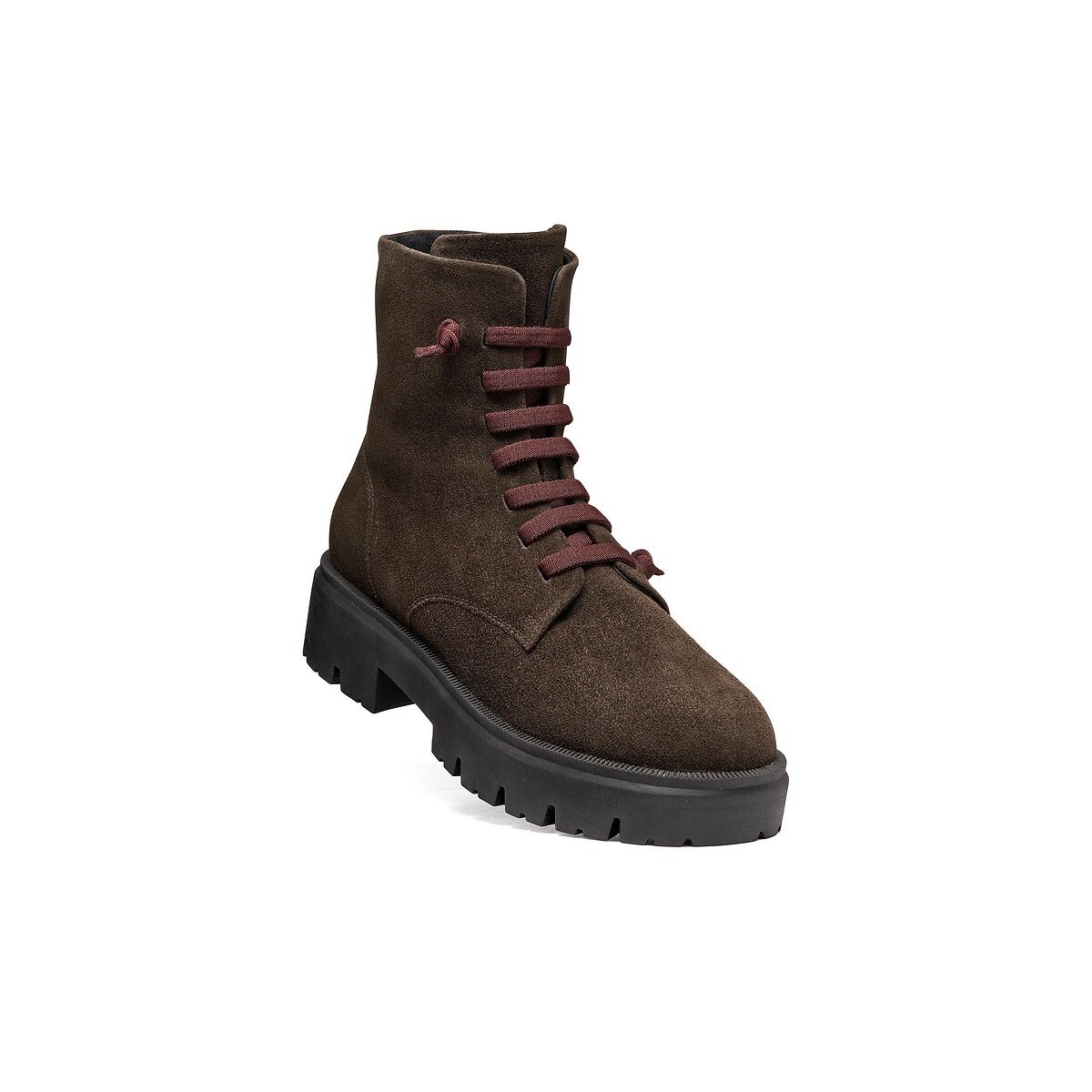 Bottines lacées en cuir suède, KLARGENA marron chocolat, GEOX