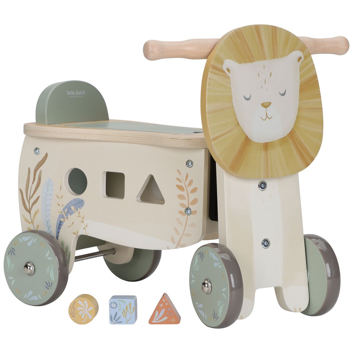 Porteur vert, multicolore, bois, LITTLE DUTCH